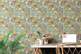 Carta da parati – Fiori dipinti astratti
