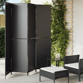 Divisorio Per Ambienti A 4 Pannelli Nero İn Polyrattan /