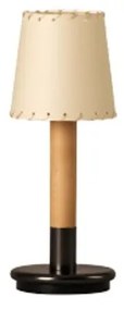 Santa & Cole - Básica Mínima Lampada da Tavolo Portatile Beige/Ottone Santa & Cole