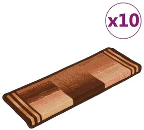 Tappetini Per Scale Autoadesivi 10 Pz 65x21x4 Cm Marroni /