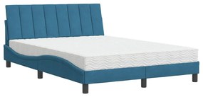 Letto con materasso blu 120x200 cm in velluto
