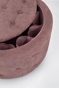 Pouf contenitore porta scarpe ERNESTINE in tessuto rosa scuro