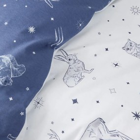 Biancheria da letto singola per bambini in flanella 135x200 cm Starlight Animals - Bianca