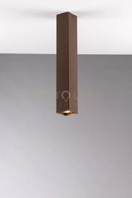 Plafoniera fluke quadrata corten 1 luce attacco gu10 6x6x40cm