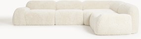 Divano angolare componibile 4 posti in teddy Wolke