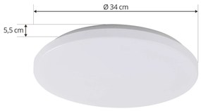 Lindby Doki plafoniera da esterno a LED, 34 cm, bianco, plastica
