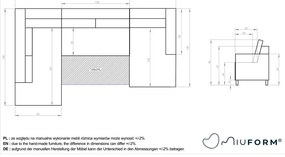 Divano letto a U in velluto turchese, angolo sinistro Stylish Stan - Miuform