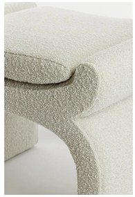 Sgabello crema in tessuto bouclé Nafya - Light &amp; Living