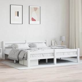 Giroletto Senza Materasso Bianco 180x200 Cm İn Legno Di Pino /
