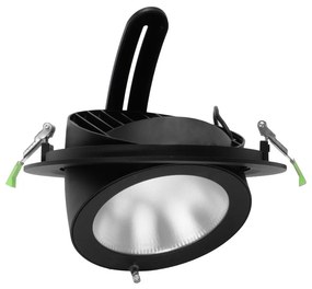 Faro LED Incasso 42W Nero Orientabile Foro Ø210mm con driver Philips Colore Bianco Variabile CCT