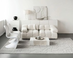 Tappeto in lana grigio chiaro 133x190 cm Morphic Dunes - Agnella