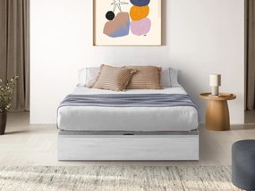 Rete a doghe contenitore con cassetto 140 x 190 cm Bianco - HESTIA di YSMÉE