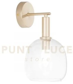 Applique a parete brandy oro 1 luce attacco e14 16x19x30cm e vetro ...