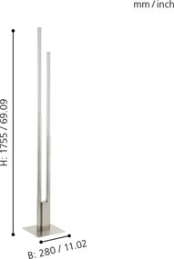 Eglo 55972 - Lampada da terra dimmerabile LED RGBW FRAIOLI-C LED/34W/230V cromo opaco + telecomando