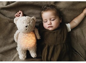 Moonie - Compagno di coccole con melodia e luce orsacchiotto 2.0 organic grigio
