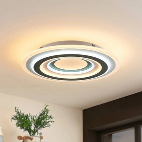 Plafoniera a LED Jazmina Lindby, dimmerabile, Nero, Soggiorno / Sala da pranzo, Metallo, Moderno, Plafoniera LED