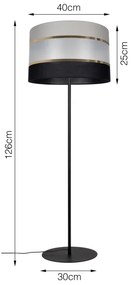 Lampada da terra CORAL 1xE27 / 60W / 230V nero / grigio