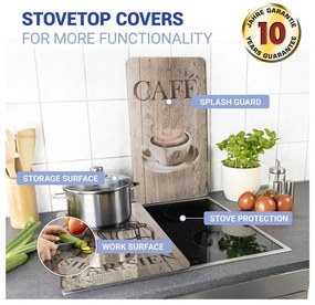 Set di 2 coperchi in vetro per fornello Bistrot, 52 x 30 cm Café - Wenko