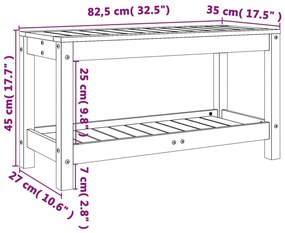 Panca da Giardino Nera 82,5x35x45 cm in Legno Massello di Pino