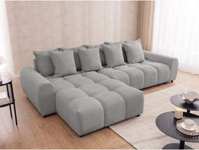 Divano angolare grigio chiaro (con penisola a sinistra/con chaise lounge) Albane – Ropez