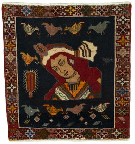 Shiraz Tappeto persiano 60 x 50 Rosso (Iran) Annodato A Mano