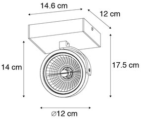 Faretto di design nero orientabile - Go