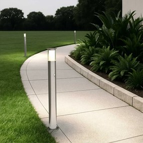 Paletto Solare 80cm in Acciaio Inox con Sensore Movimento e Picchetto Colore  Bianco Naturale 4.000K