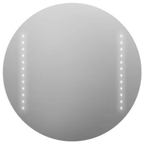 Specchio con illuminazione integrata completo di faretto bagno tondo L 60 x H 60 x P 2.5 cm