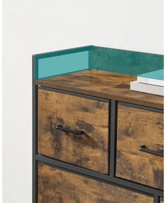 Cassettiera KIRA con cassetti, marrone/nero