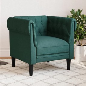 Poltrona Chesterfield Verde Scuro İn Tessuto /