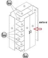 anta g x kit armadio/scarpiera 2ante cm.70x36x181h rovere scuro 603005