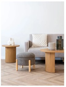 Pouf in tessuto bouclé marrone Medas - House Nordic