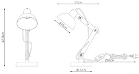 Globo 21504 - Lampada da tavolo TONGARIRO 1xE27/40W/230V