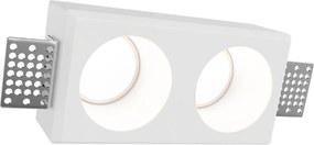 Portafaretto Rettangolare 150x80mm 2xGU10 in Gesso Effetto Tondo