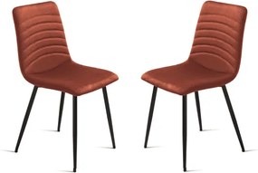 Sedia imbottita in tessuto cannettato Ruggine CANNETO 2 sedie