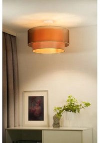 Duolla - Lampadario a plafone WOOD BOHO 1xE27/15W/230V diametro 45 cm rame/beige