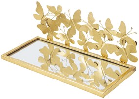 Mensole da Parete Eleganti con Decorazioni a Farfalle - Coppia 43x19,2x16,5 cm