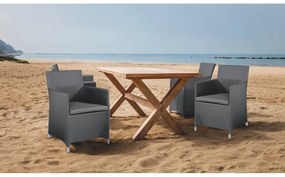 Sedia da giardino in metallo grigio Bali - Tomasucci