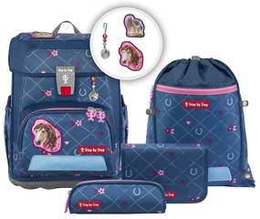 Zaino scuola Step by Step CLOUD, set 5 pezzi, Horse Lima