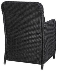 Sedie da esterno con cuscini 2 pz polyrattan nero