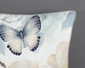 Set copripiumino e federa bianco/verde in raso di cotone per letto singolo ed esteso 140x220 cm Adiwanya – Descanso