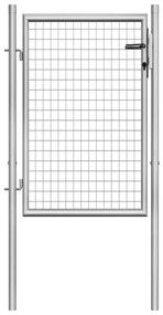 Cancello Per Giardino İn Acciaio Zincato 105x150cm Argento /