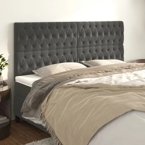 Testiere 4 Pz Grigio Scuro 100x7x78/88 Cm İn Velluto /