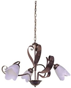 Lampadario Rustico Lampadario Rustico Sonia 3x E14 marrone paralume marrone 3x E14
