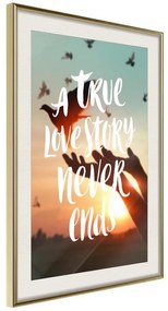 Poster  Love Story  Cornice Quadri Cornice d'oro con passe-partout, Larghezza x Altezza Home decor 20x30