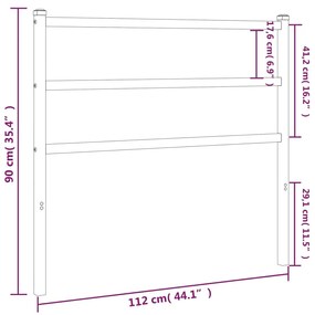 Testiera in metallo nero 107 cm