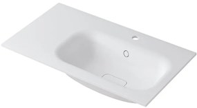 Lavabo a incasso rettangolare vasca a destra L 90.5 x H 15 x P 46 cm in resina bianco lucido