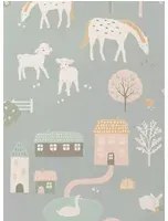 Majvillan Carta da parati My Farm - Stone Blue