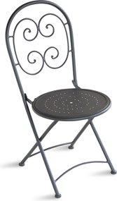 Sedia Pieghevole da Giardino 41x55x91 cm in Ferro Orta Grigio Antracite...