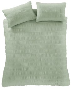 Set copripiumino e federa verde chiaro in crêpe per letto matrimoniale e per letto esteso 230x220 cm Seersucker – Catherine Lansfield